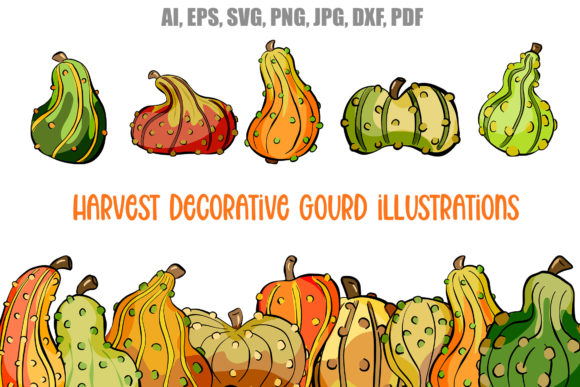 48 Gourd Pumpkin Harvest Thanksgiving Graphics