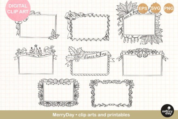 8 Decorative Frame Border Art: Graphics & Print Templates
