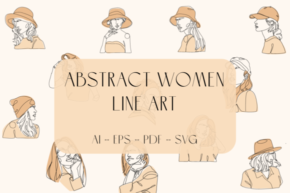 Abstract Portrait Woman Lineart Graphics & Illustrations