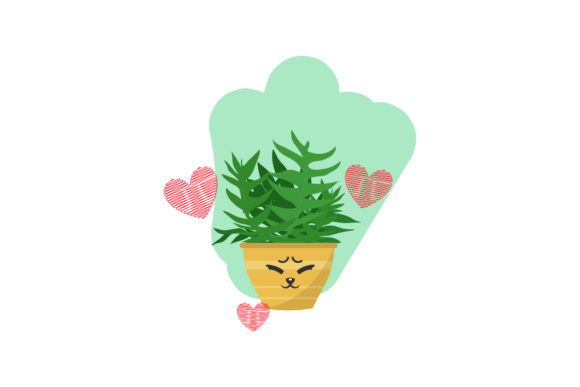 Cute Expression Decorative Plant Graphics & Icons Review