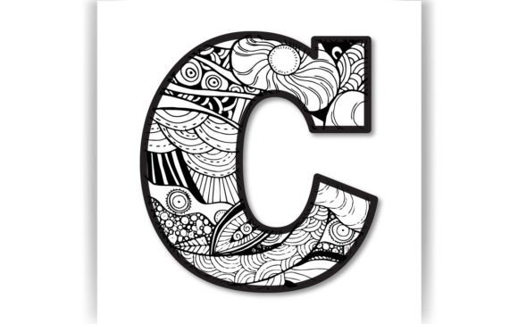 Decorative C Letter Coloring Page KID Review
