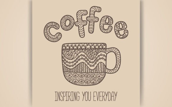 Decorative Coffee Coloring Page Book Graphics Review