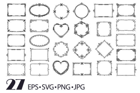 Decorative Elegant Floral Frames: Graphics & Crafts Review