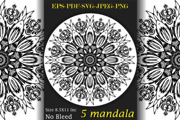 Decorative Floral Mandala Graphics & Coloring Pages