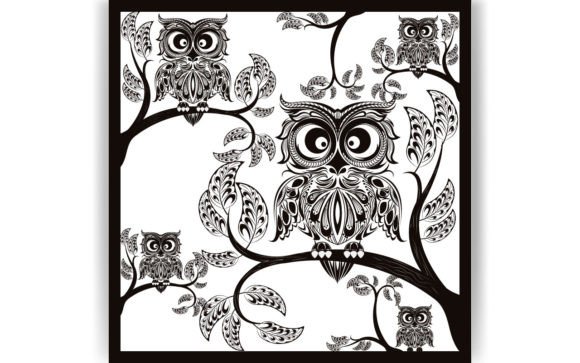 Decorative Owl Coloring Page Book: Graphics & Branding