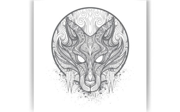 Decorative Wolf Coloring Page Book Graphics Review