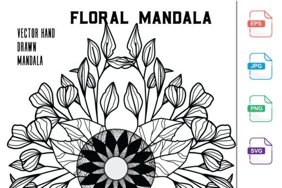 Flower Mandala Decorative Graphics & Coloring Pages