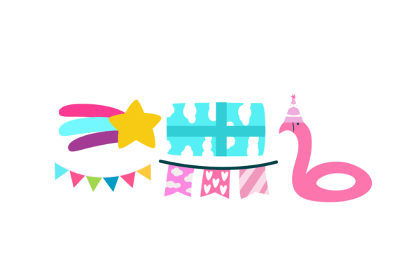 Happy Birthday Decorative Element Graphics & Icons