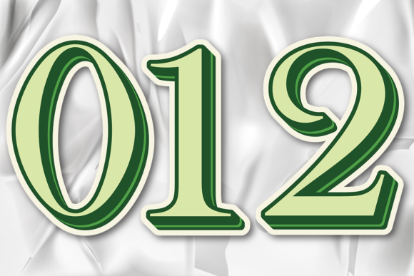 Vector Number Design Sticker Color Green Graphics
